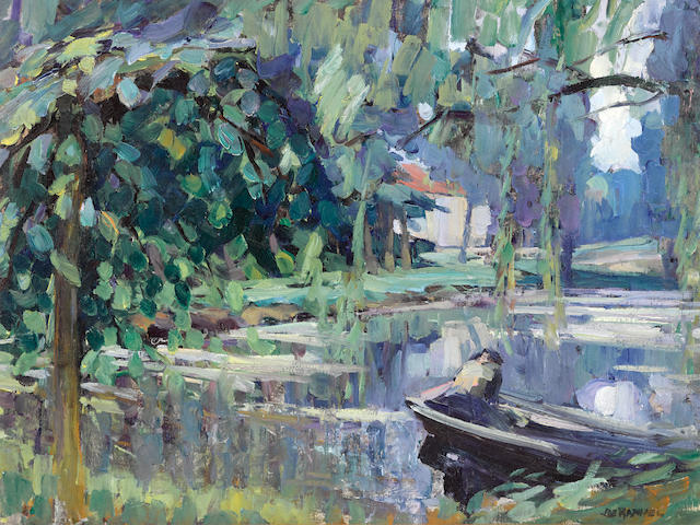 Joseph Raphael (1869-1950) Mr. Wiggin's Fish Pond 26 1/2 x 37 1/2in