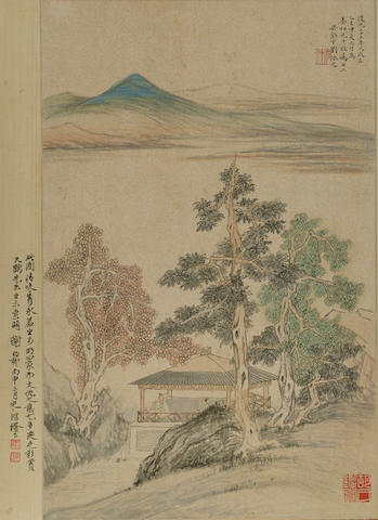 Liu Yanchong (1809-1847)  Blue and Green Landscape in the style of Wen Zhangming, 1845