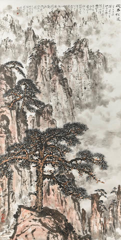 Guan Shanyue (1912-2000) Windswept Pines in a Mountain Gorge, 1977