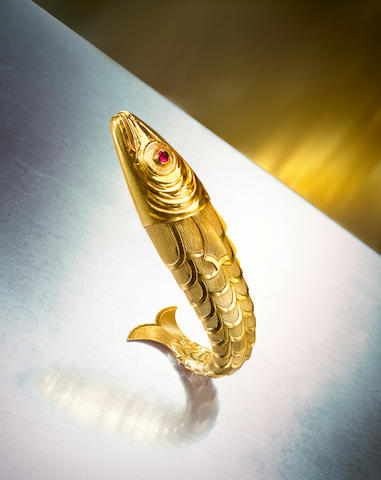 A rare gold and gem-set lighter, Jean Schlumberger,