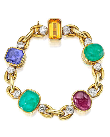 A diamond and gem-set bracelet, Van Cleef & Arpels,