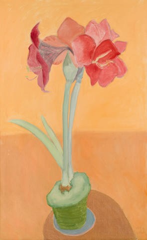 Sally Michel Avery (1902-2003) Rosy Amaryllis 48 1/8 x 29 3/4in (122.2 x 75.6cm) (Painted in 1980.)