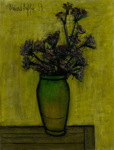 BERNARD BUFFET (1928-1999) Bouquet 25 3/4 x 19 7/8 in (65.4 x 50.5 cm) (Painted in 1954)