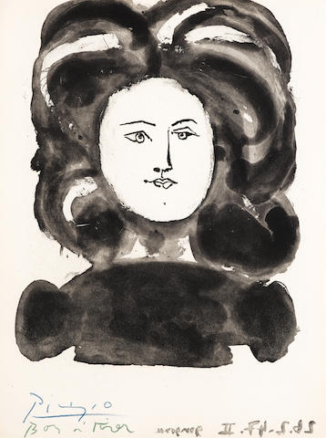 Pablo Picasso (1881-1973); Buste de Femme de Face, from Gongora: Vingt Po&#232;mes;