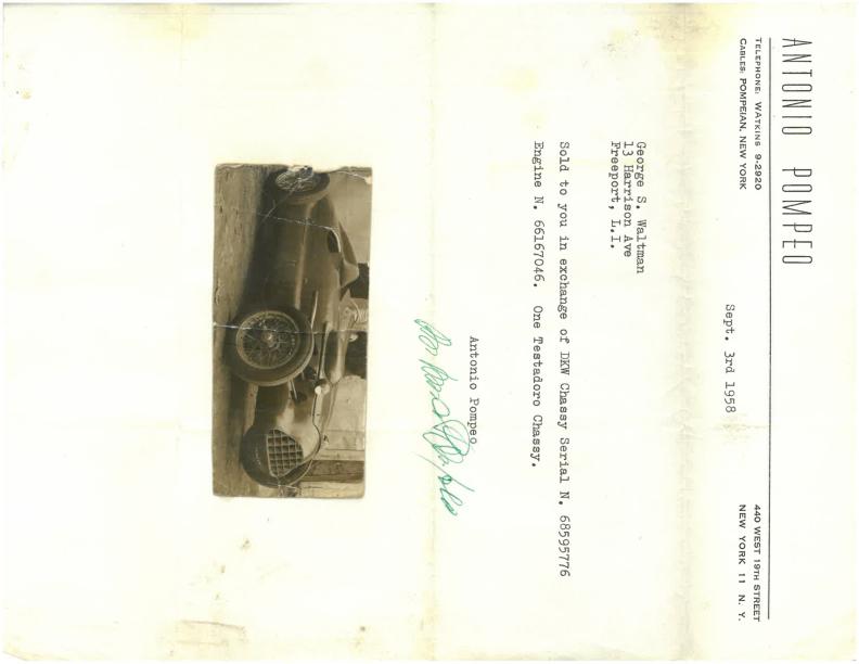 <b>c.1950 F.I.A.T.-Daniela 750 Testa d'Oro</b><br />Chassis no. 150595<br />Engine no. 577406