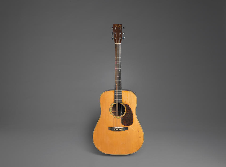 A MARTIN  D-28 ACOUSTIC GUITAR PLAYED BY JERRY GARCIA ON THE FESTIVAL EXPRESS TOUR, CANADA 1970