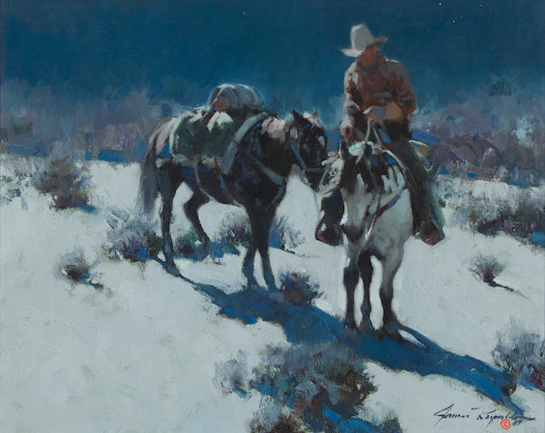 James Elwood Reynolds (1926-2010) The Night Cowboy 16 x 20in (Painted in 1987.)