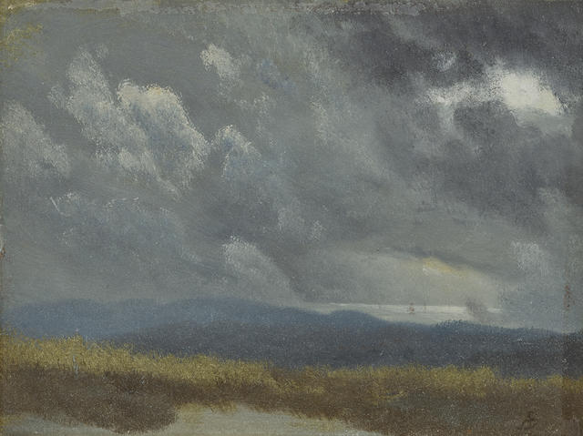 Albert Bierstadt (1830-1902) Hudson Valley 7 1/2 x 9 3/4in (24.1 x 24.8cm)