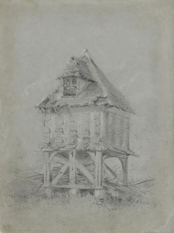 CLAUDE MONET (1840-1926) Ancien puits de la ferme de la h&#234;traie, &#224; la mare au clerc 12 x 9 1/16 in (37 x 23 cm) (Executed on September 14, 1857)