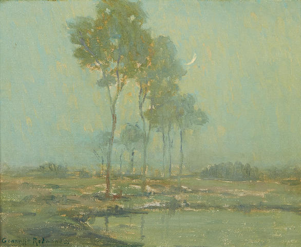 Granville Redmond (1871-1935) Misty Lakeside 11 x 14in