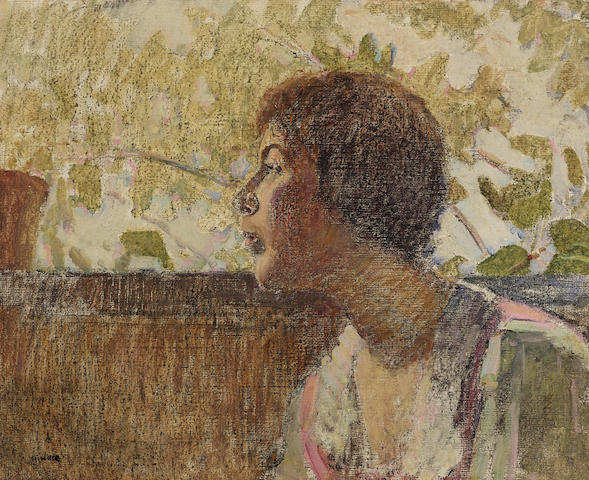 Clarence Hinkle (1880-1960) Profile of a Woman 18 x 22in (framed 25 x 29in)
