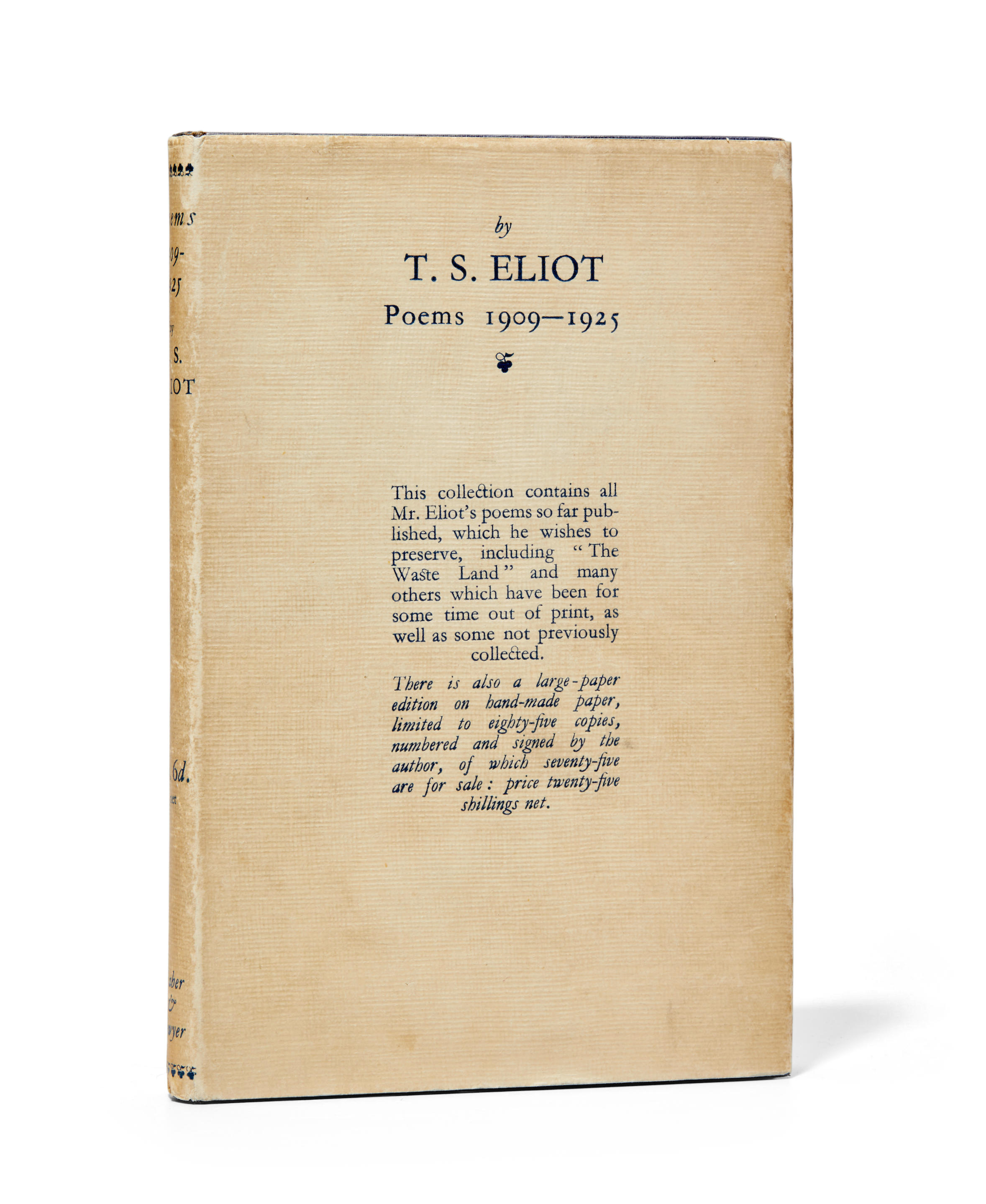ELIOT, THOMAS STEARNS. 1888-1965.
