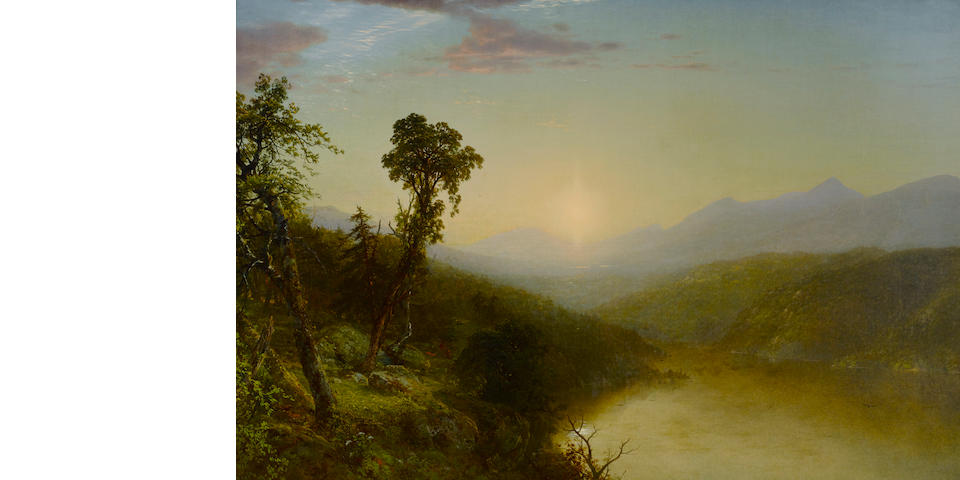 John Frederick Kensett (1816-1872), Sunset in the Adirondacks, 1859, oil on canvas, 40 x 60in Sunset in the Adirondacks 40 x 60 1/2in (101.6 x 153.7cm) (Painted in 1859.)