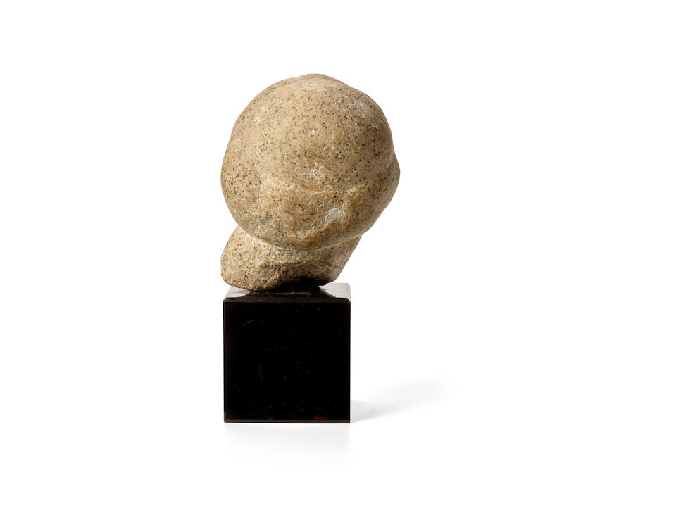 Gaston Lachaise (1882-1935) Head of a Woman [LF 320] 8 1/2in (21.6cm) high on a 5 1/8in (13 cm) high black Belgian marble base (Carved circa 1920s.)