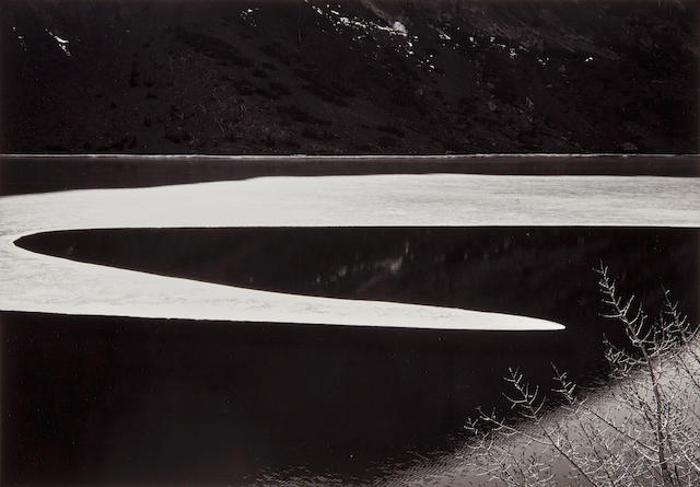 Ansel Adams (1902-1984); Ice on Ellery Lake, Sierra Nevada, California;