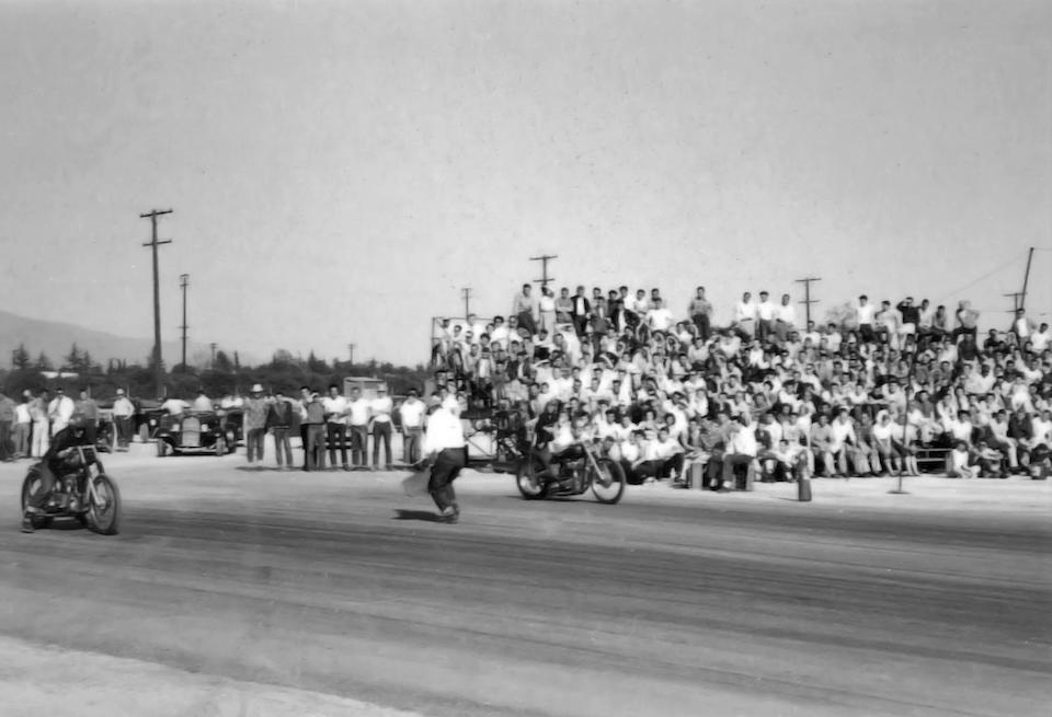The ex-Bobby Sirkegian, 1953 Triumph 650cc Drag Racing Motorcycle Frame no. 38471 Engine no. 6T 60137