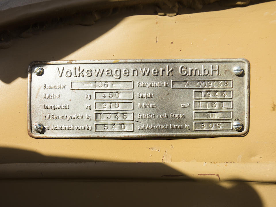 <b>1944 Volkswagen Type 166 'Schwimmwagen'</b><br />Chassis no. 7-009132