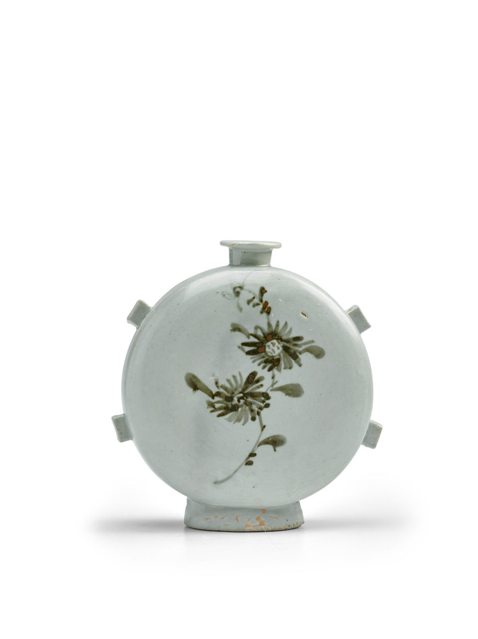 A fine iron-decorated porcelain moon flask Joseon dynasty (1392-1897), 17th/18th century