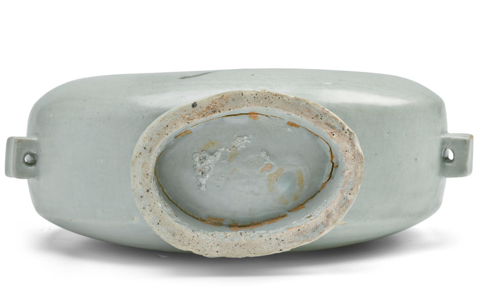 A fine iron-decorated porcelain moon flask Joseon dynasty (1392-1897), 17th/18th century
