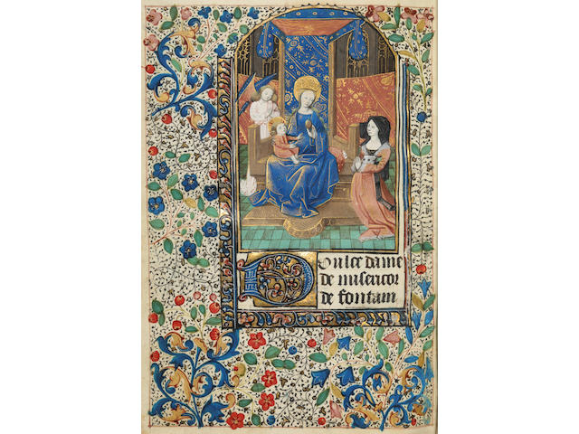 BOOK OF HOURS, use of Rouen. Illuminated Manuscript on vellum, in Latin. [Rouen, c.1470.]