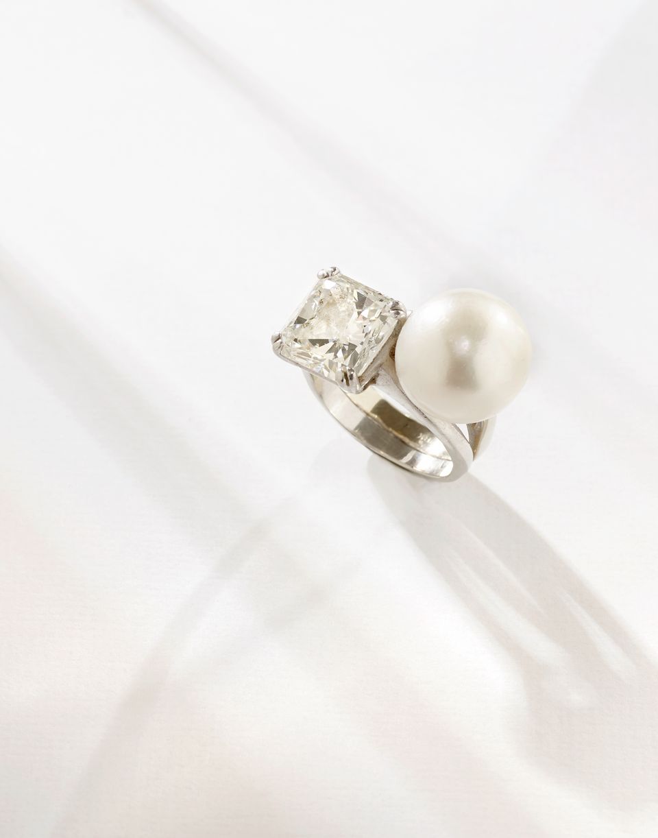 Bonhams A Diamond And Cultured Pearl Toi Et Moi Ring Bonhams A Diamond And Cultured Pearl Toi Et Moi Ring