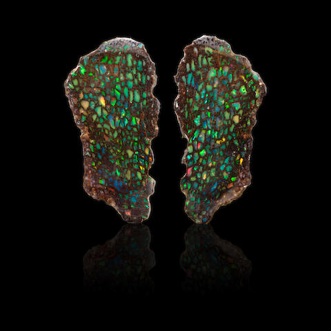 Bonhams Rare Nevada Opalized Conk Wood Butterfly Wings