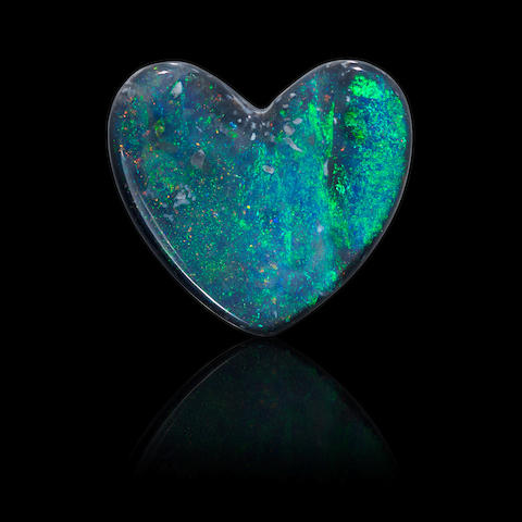 Bonhams : Heart-Shaped Black Opal