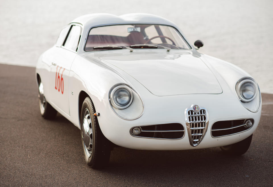 <i>One of 18 Sprint Veloce Zagatos producedMille Miglia eligible</i><br /><b>1957 Alfa Romeo Giulietta Sprint Veloce Double Bubble Coupe  </b><br />Chassis no. 4458 <br />Engine no. 1315 (see text)