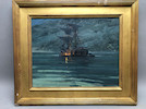 Thumbnail of Christopher Blossom (born 1956) Smuggling off San Diego, The Brig Betsy, September 1800 16 x 20in framed 23 x 26 1/2in image 6