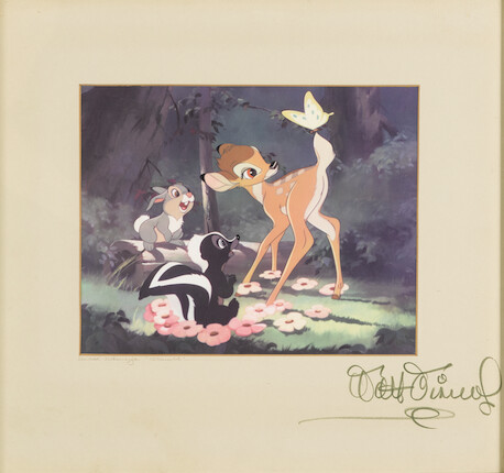 Bonhams : A Walt Disney signed print from Bambi Bonhams : A Walt Disney signed print from Bambi