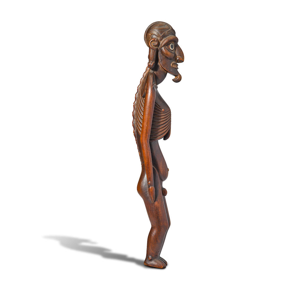 Magnificent and Rare Cadaverous Male Figure, Easter Island/Rapa Nui