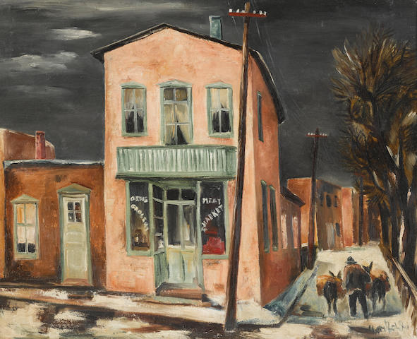 Bror Julius Olsson Nordfeldt (1878-1955) Ortiz Grocery (Santa Fe) 29 x 36in framed 36 x 43in (Painted in 1936.)