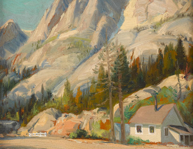 Alfred R. Mitchell (1888-1972) Old Pennsylvania Bridge; At Rush Creek (In High Sierras)(a group of two) 9 x 12in; 8 1/4 x 10 1/4in, respectively framed 16 x 19in; 13 x 16in, respectively