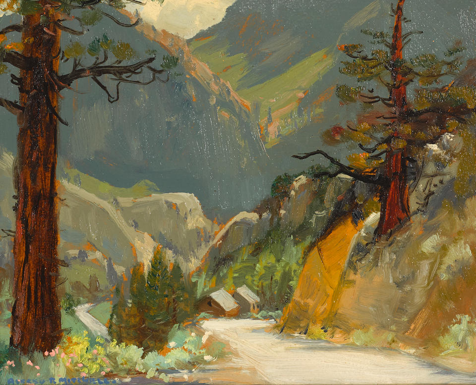 Alfred R. Mitchell (1888-1972) On the Desert; Along Reversed Creek (near June Lake)(a group of two) both 8 x 10in framed 14 x 16in; 12 x 14in, respectively