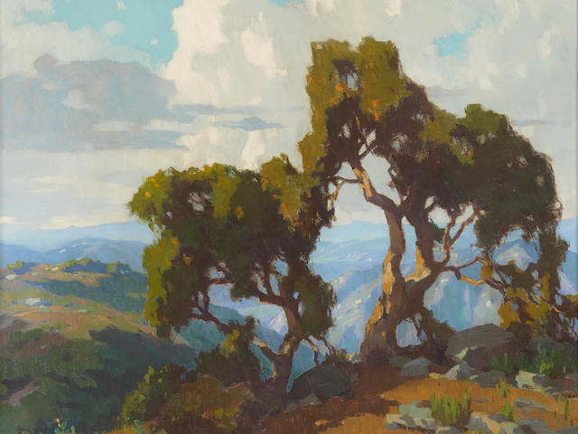 Marion Kavanagh Wachtel (1870-1954) Hill Top Oaks No. 3 26 x 30 1/4in framed 29 x 33in