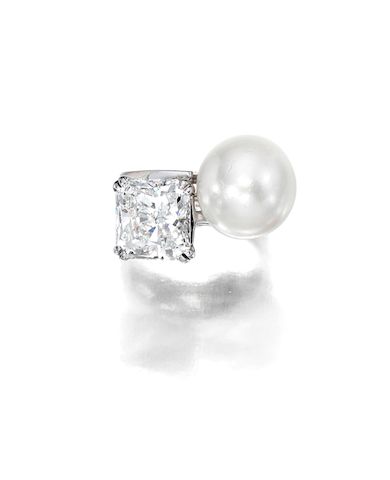 Bonhams A Diamond And Cultured Pearl Toi Et Moi Ring Bonhams A Diamond And Cultured Pearl Toi Et Moi Ring