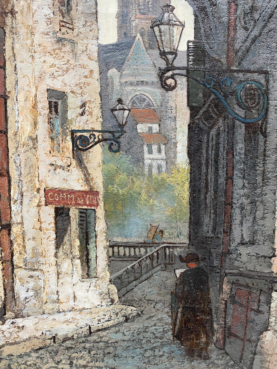 Edwin Deakin (1838-1923) Street Scene in Paris (Rue des Chantres) 30 x 20in framed 38 x 28in