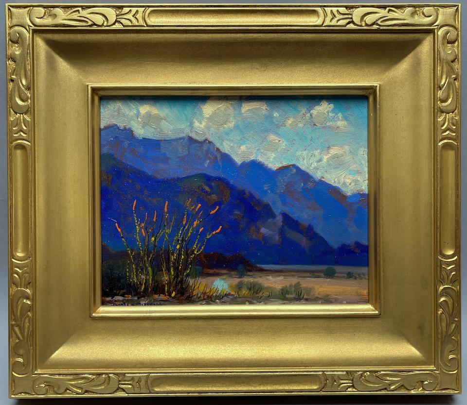 Alfred R. Mitchell (1888-1972) On the Desert; Along Reversed Creek (near June Lake)(a group of two) both 8 x 10in framed 14 x 16in; 12 x 14in, respectively