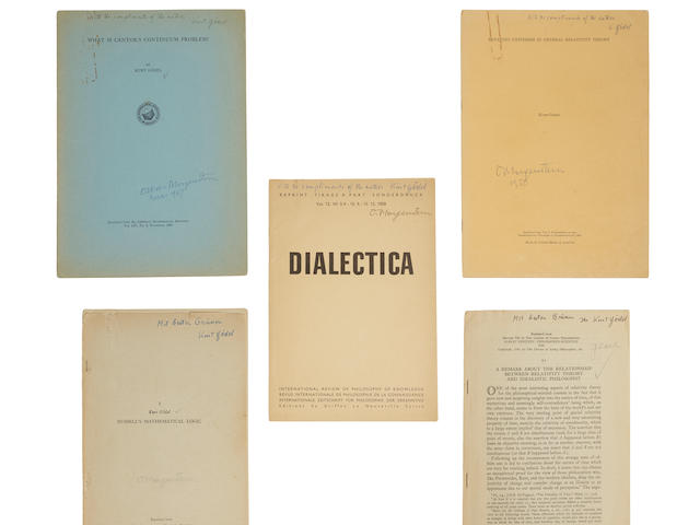 G&#214;DEL, KURT. 1906-1978. Group of 5 offprints, each signed and inscribed: