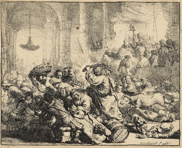 Rembrandt Harmensz van Rijn (1606-1669); Christ Driving the Money Changers from the Temple;