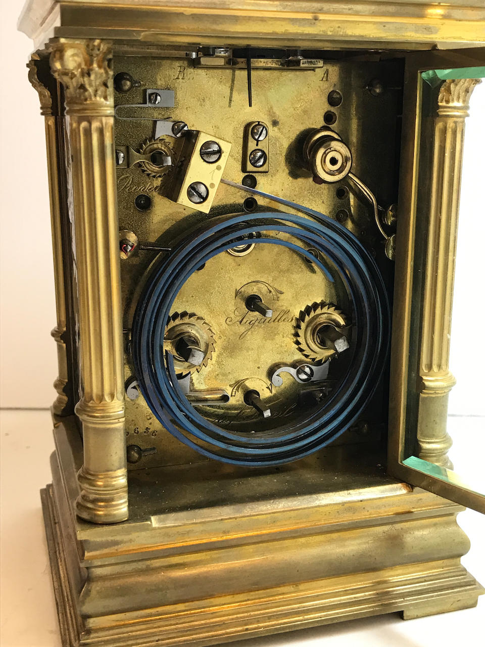 A fine quarter repeating alarm carriage clock with Limoges enamel panelsLast quarter 19th century