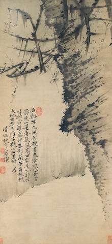 AFTER SHITAO (1642-AFTER 1707) Plum Blossoms on a Cliff