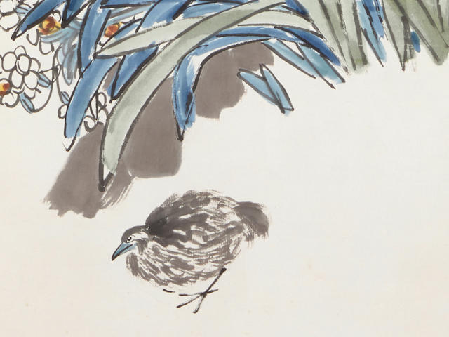 Qi Baishi (1862-1957)  Narcissus, Rock and Quail
