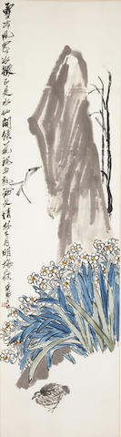 Qi Baishi (1862-1957)  Narcissus, Rock and Quail