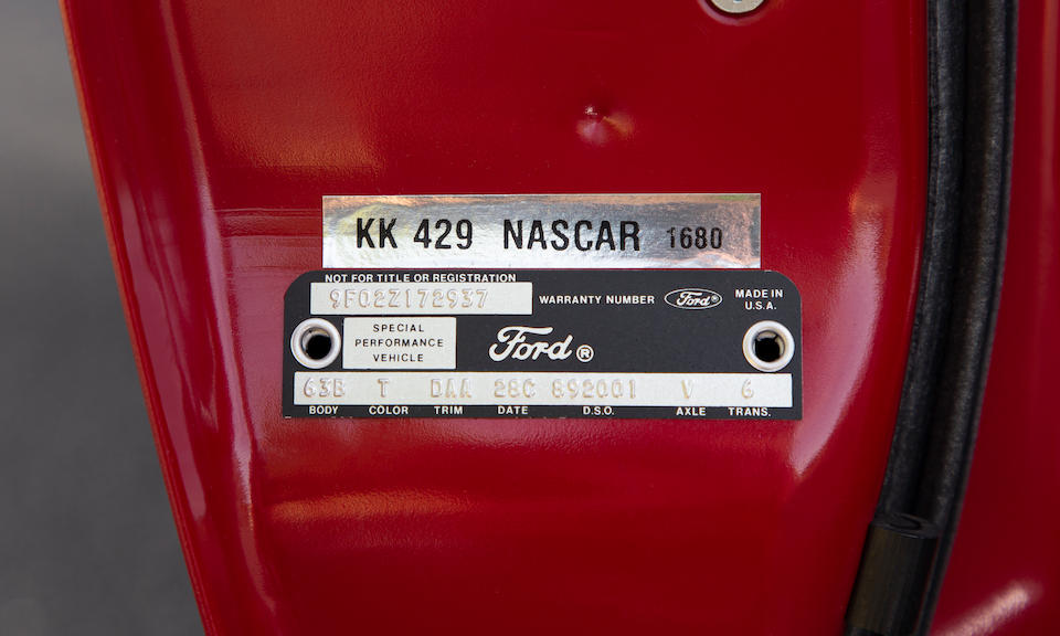 <b>1969 Ford Mustang Boss 429  </b><br />Chassis no. 9F02Z172937 <br />Kar Kraft no. 1680