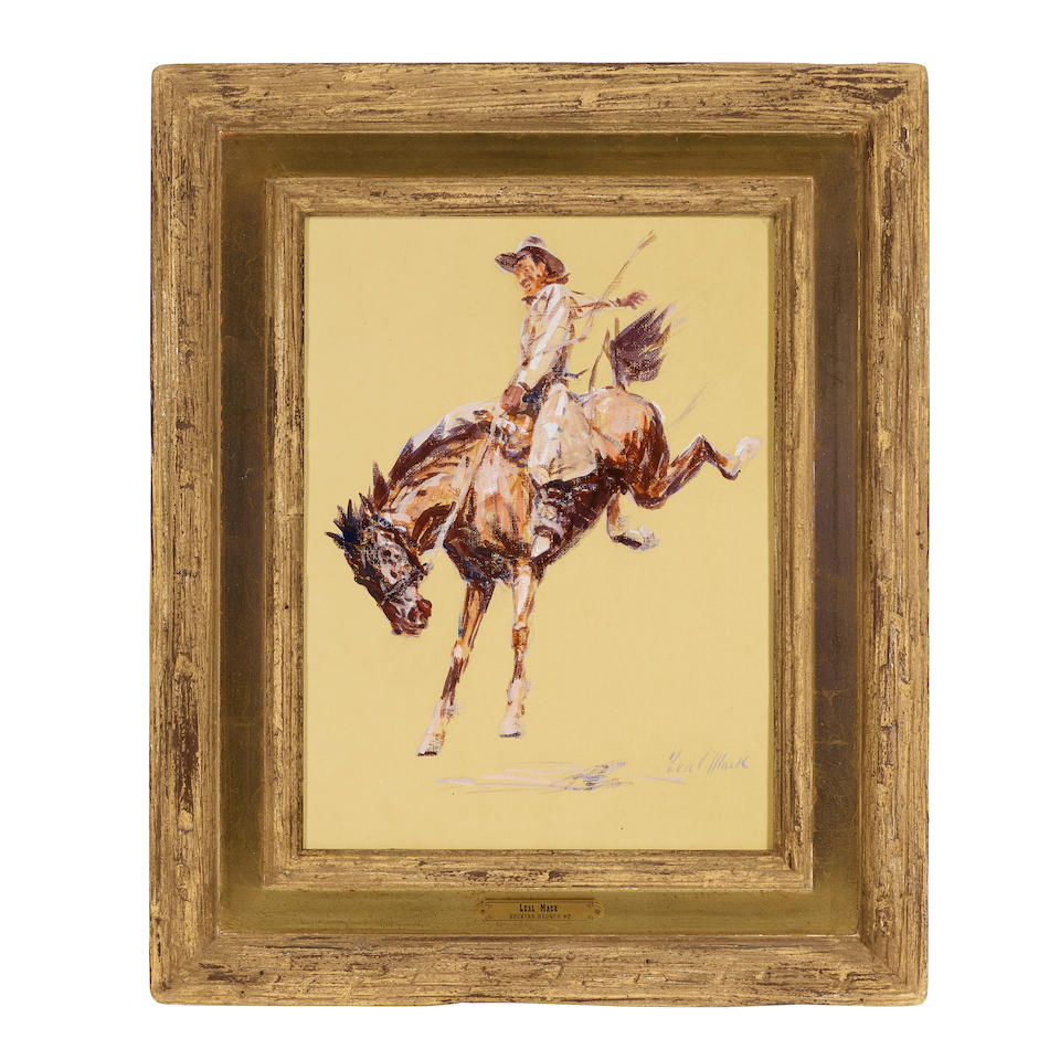Leal Mack (1892-1962) Bucking Bronco No. 1, 2, 3 (a group of 3) each 15 x 11in each framed 22 x 18in