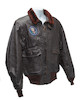 Thumbnail of J.F.K.'S AIR FORCE ONE BOMBER JACKET GIVEN TO DAVID POWERS. An original U.S. Government issue G-1 flight jacket, with sewn patch of the Seal of the President of the United States over the right breast, originally owned by President John F. Kennedy and gifted to David Powers circa 1962-1963, image 4