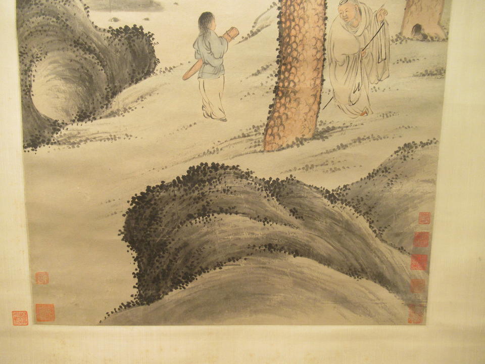 Li Shida (1550-1620) Scholar with Attendant under a Pine Tree, 1615