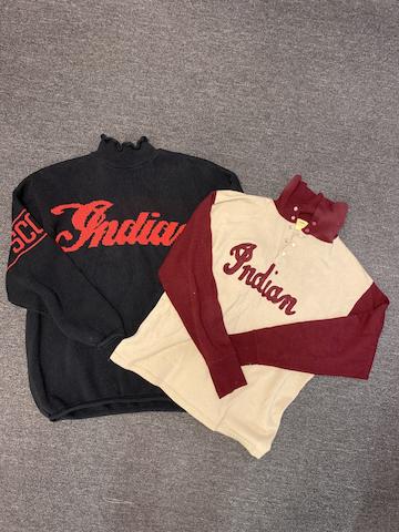 Two Vintage Style Indian Motorcycles Sweaters