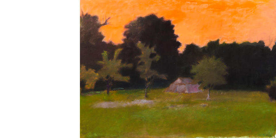 Wolf Kahn (1927-2020) Evening Encampment 36 1/2 x 52 3/8in (92.7 x 133cm) (Painted in 1974.)
